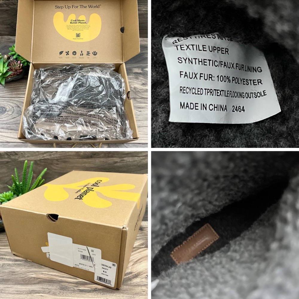 NIB Cool Planet By Steve Madden Restt Faux Shearling Bootie 8.5M Grey Fab - Picture 10 of 12